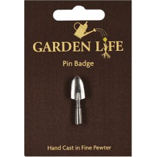 Hand Trowel Pin Badge - Pewter