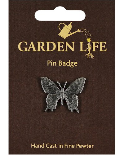 Swallowtail Butterfly Pin Badge - Pewter