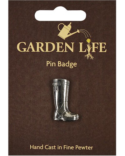 Wellington Boot Pin Badge - Pewter
