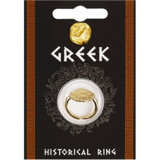 Greek Owl Coin Ring - Gold Plated