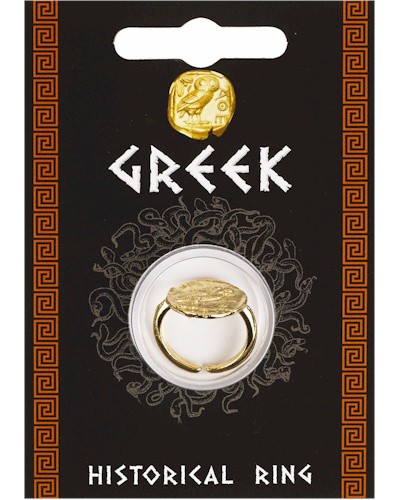 Greek Owl Coin Ring - Gold Plated
