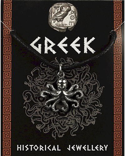Greek Octopus Pendant - Pewter