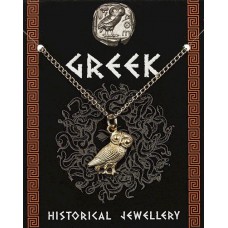 Greek Owl Pendant - Gold Plated