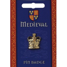 Heraldic Crown Pin Badge - Gold Plated