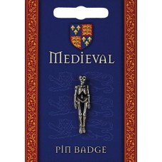Heraldic Skeleton Pin Badge - Pewter