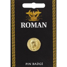 Roman Gold Coin Pin Badge - Gold Plated