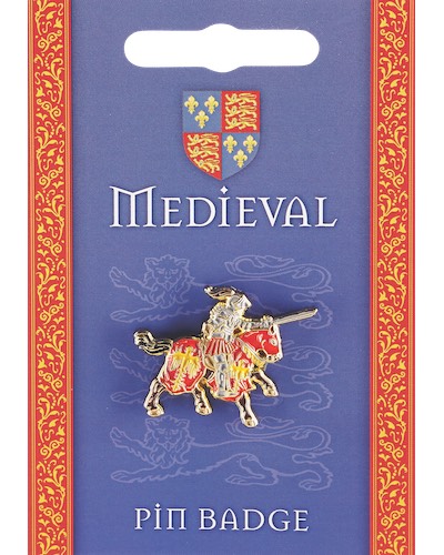 Medieval Jousting Knight Red Pin Badge