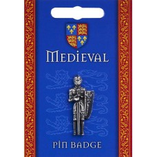 Medieval Knight Pin Badge - Pewter