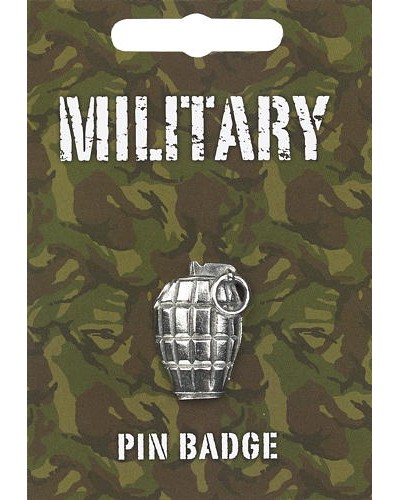 Grenade Pin Badge - Pewter