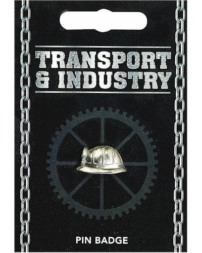 Miner's Helmet Pin Badge - Pewter
