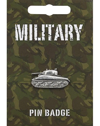 Sherman Tank Pin Badge - Pewter