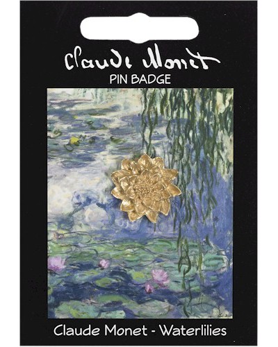 Monet Water Lily Pin Badge - Gold Plated