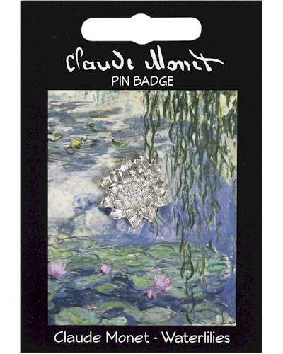 Monet Water Lily Pin Badge - Pewter