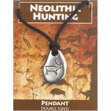 Neolithic Hunting Pendant Stag - Pewter