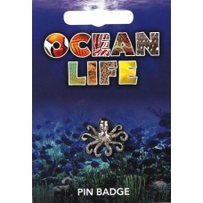 Octopus Pin Badge - Pewter