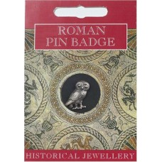 Roman Owl Pin Badge - Pewter