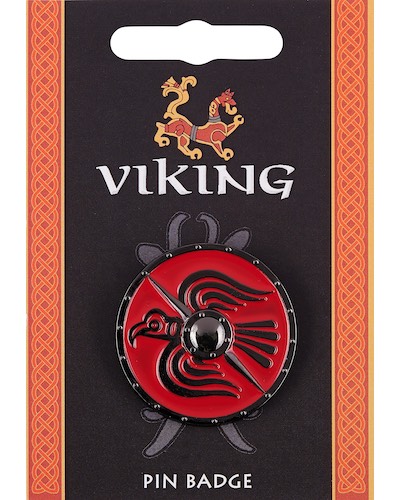Odin's Raven Enamel Shield Pin Badge