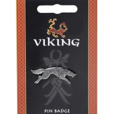 Odin’s Running Wolf Pin Badge - Pewter