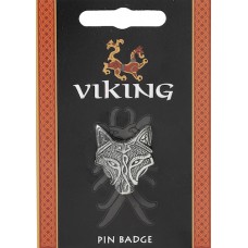 Odin’s Wolf Head Pin Badge - Pewter