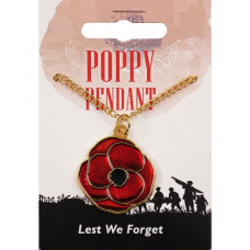 Poppy Enamel Pendant on Chain