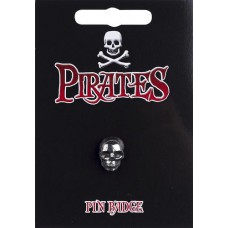 Pirate Skull Pin Badge - Pewter