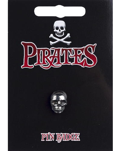 Pirate Skull Pin Badge - Pewter