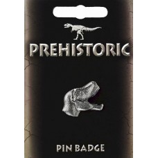 T-Rex Head Pin Badge - Pewter