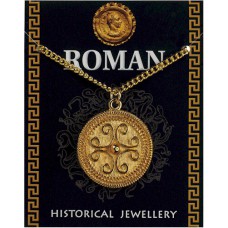 Roman Filigree Scroll Pendant - Gold Plated
