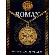 Roman Filigree Scroll Pendant - Gold Plated