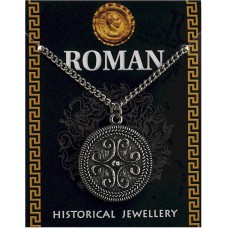 Roman Filigree Scroll Pendant - Pewter