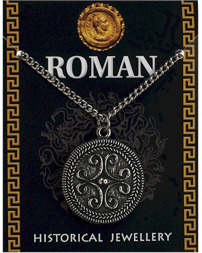 Roman Filigree Scroll Pendant - Pewter