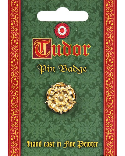 Tudor Rose Pin Badge - Gold Plated