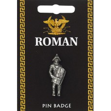 Roman Gladiator Pin Badge - Pewter