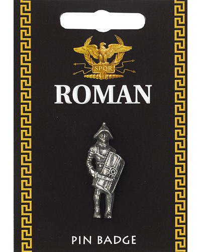 Roman Gladiator Pin Badge - Pewter