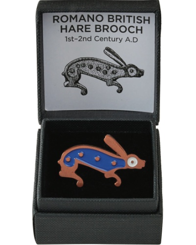 Roman Enamelled Hare Brooch Blue