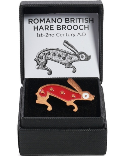 Roman Enamelled Hare Brooch Red