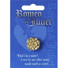 Romeo & Juliet Rose Pin Badge - Pewter