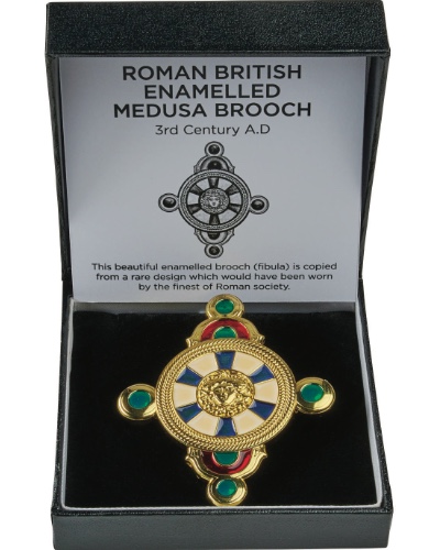 Roman Enamelled Medusa Brooch