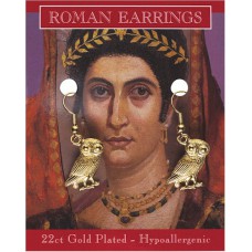 Roman Owl Earrings - Gold Plated