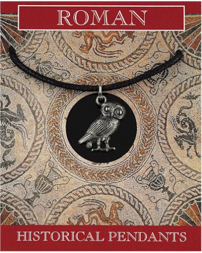 Roman Owl Pendant - Pewter