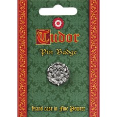 Tudor Rose Pin Badge - Pewter