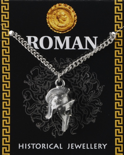 Roman Spanish Helmet Pendant - Pewter