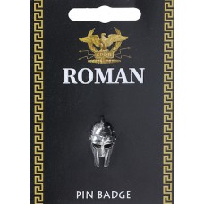Roman Spanish Helmet Pin Badge - Pewter