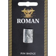 Roman Shield Pin Badge - Pewter