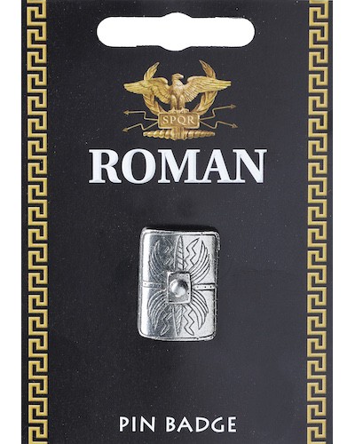 Roman Shield Pin Badge - Pewter