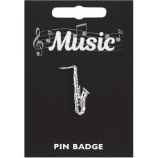 Saxophone Pin Badge - Pewter