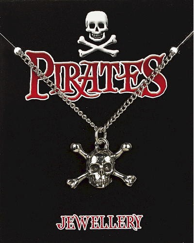 Skull & Crossbones Pendant on Chain - Pewter
