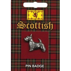 Scottish Scottie Dog Pin Badge - Pewter