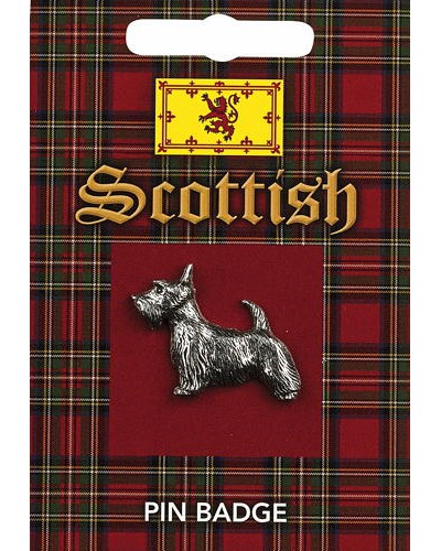 Scottish Scottie Dog Pin Badge - Pewter