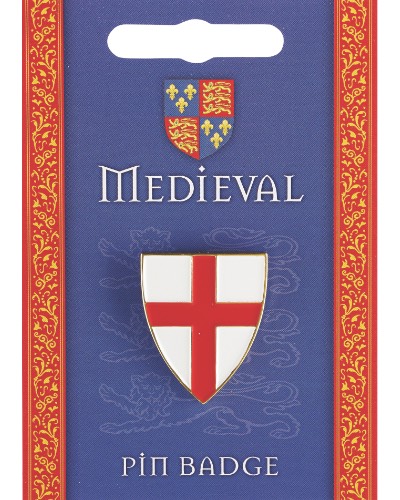 Medieval St George Cross Shield Pin Badge